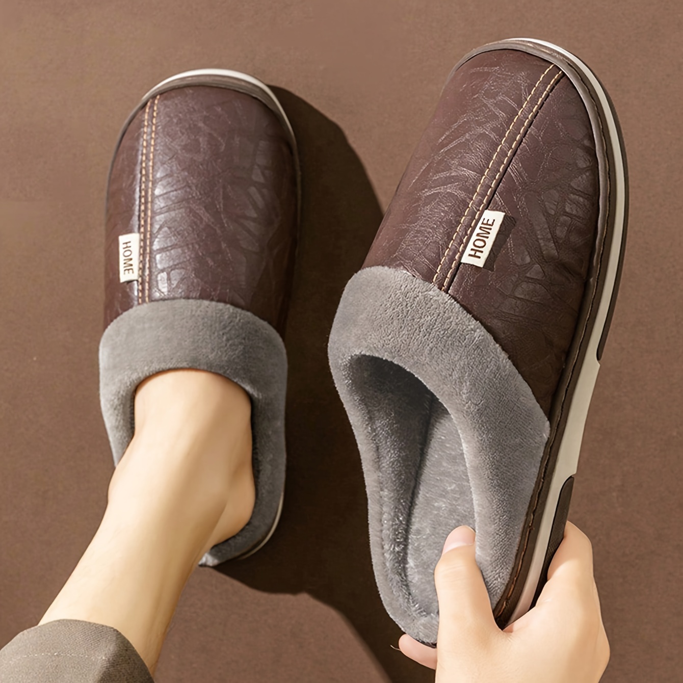 Intini Chaussons D'hiver Femme Homme Sabots Fourrées Pantoufles Chaud Et Confortable Mules Outdoor Chaussures Pour Jardin Antidérapant Gris 38