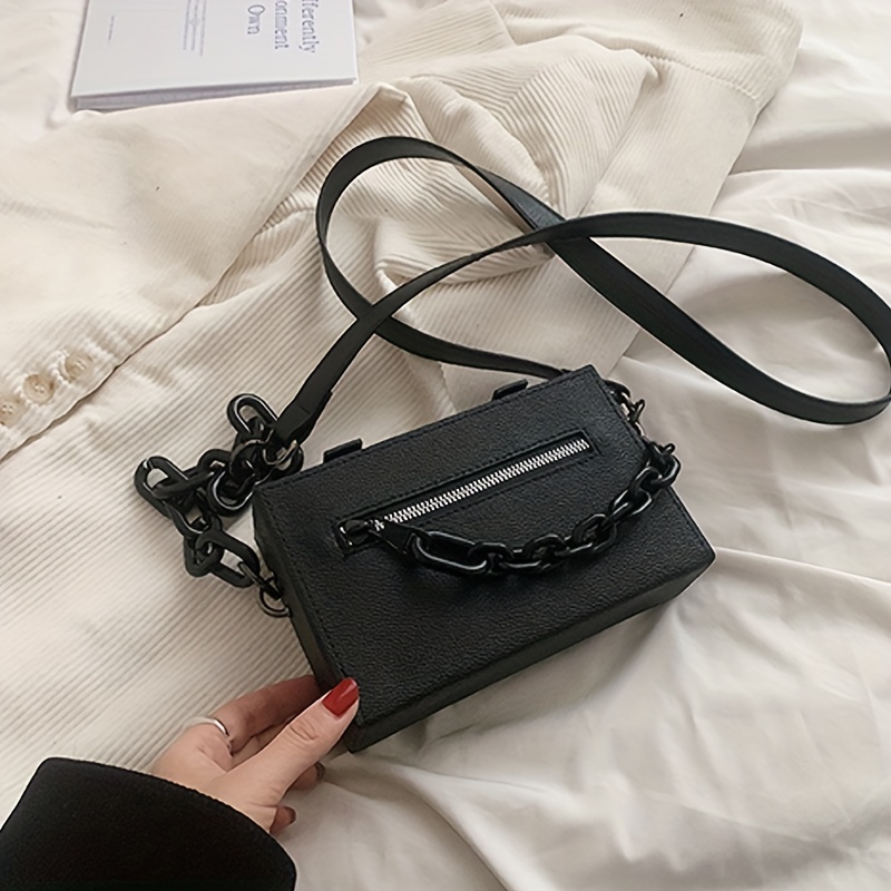Minimalist Chain Strap Fashion Box-shaped Mini Crossbody Bag