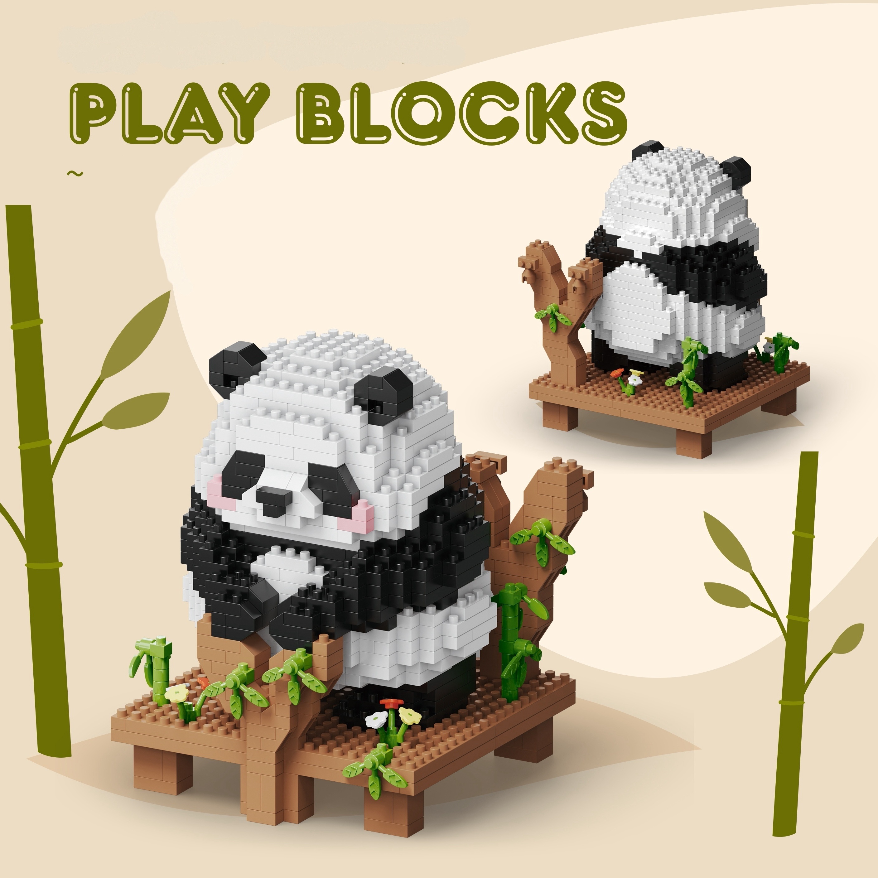 

802 Piece Panda Building Blocks Set - A Creative Educational Toy For Kids - Perfect For Birthdays, Parties & More!