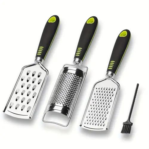 Stainless Steel Food Grater With Round Beech Wood Handle - Temu
