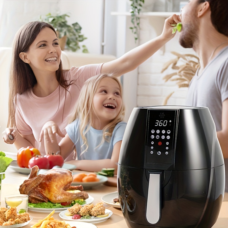 1pc 5QT 5.5QT Digital Air Fryer Transparent Cooking Window Fryer Air Fryer  LED TOUCH SCREEN Adjustable Temperature 1500W(5.5QT Visible Window) Air Fry