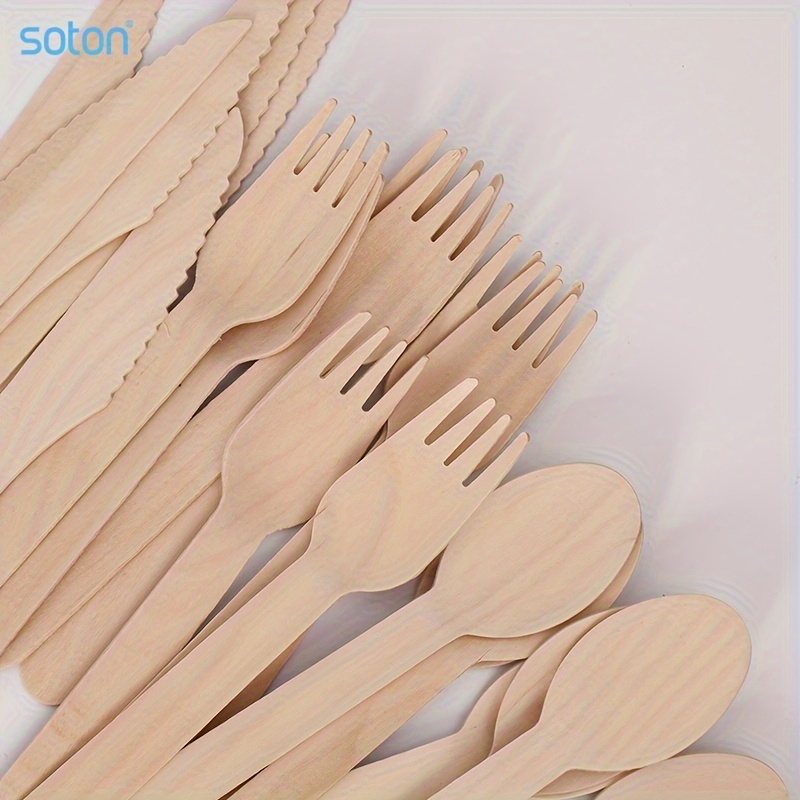 Posate di plastica usa e getta - Servizio di forchette, cucchiai e coltelli  monouso - Lavabili, resistenti e riutilizzabili - Per feste, ricevimenti