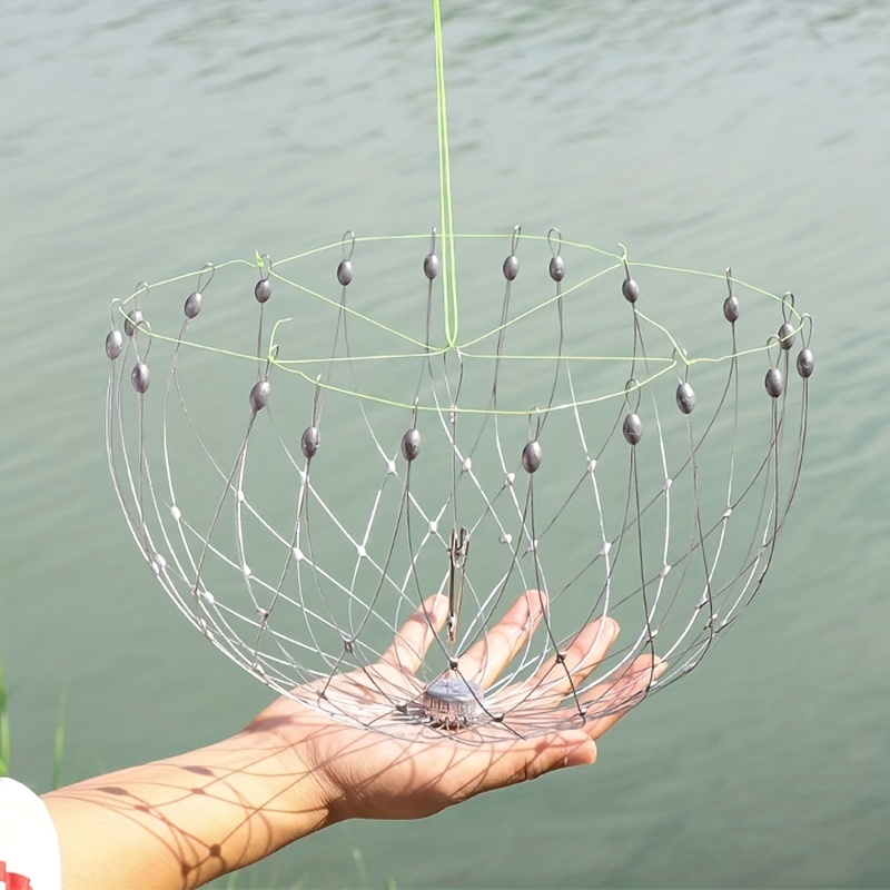 1pc Automatic Steel Wire Crab Trap for Freshwater and Saltwater Fishing -  Efficient Fishing Cage for Catching Crabs