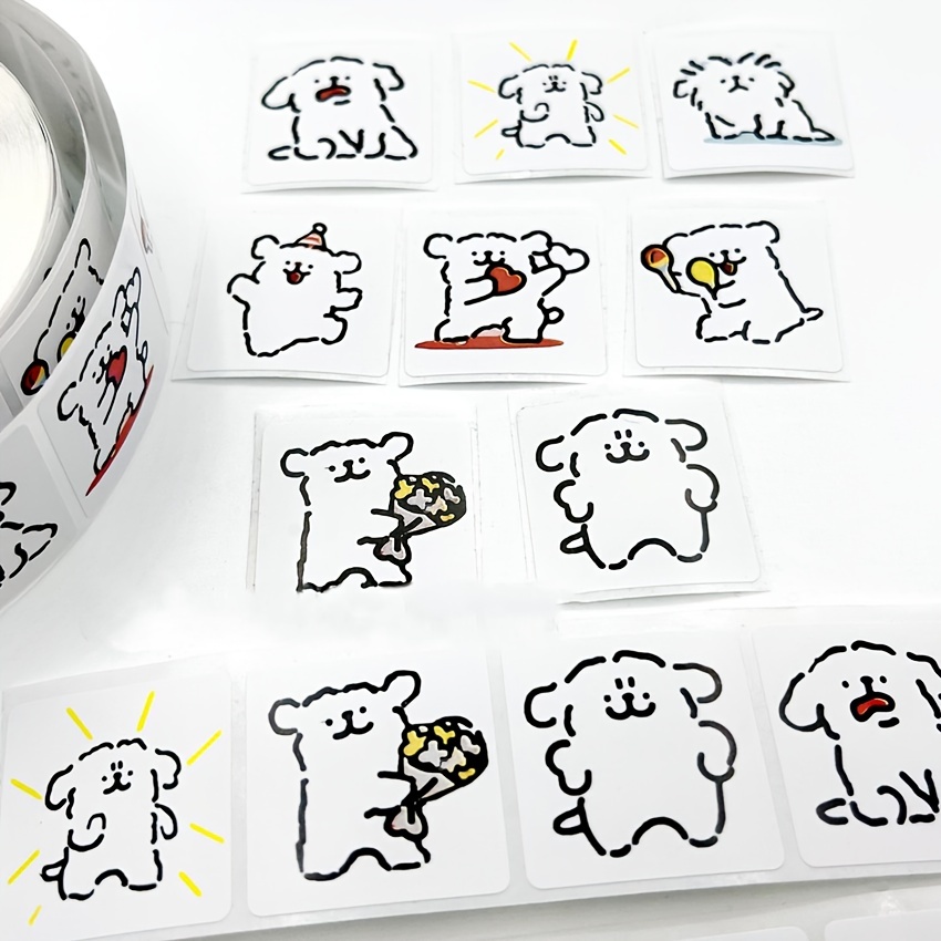 Cute Dog Puppy Stickers Dog Party Favors 480 Counts Adhesive Stickers for Kids Dog Birthday Party Supplies Gifts Goodie Bag Envelope Invitations