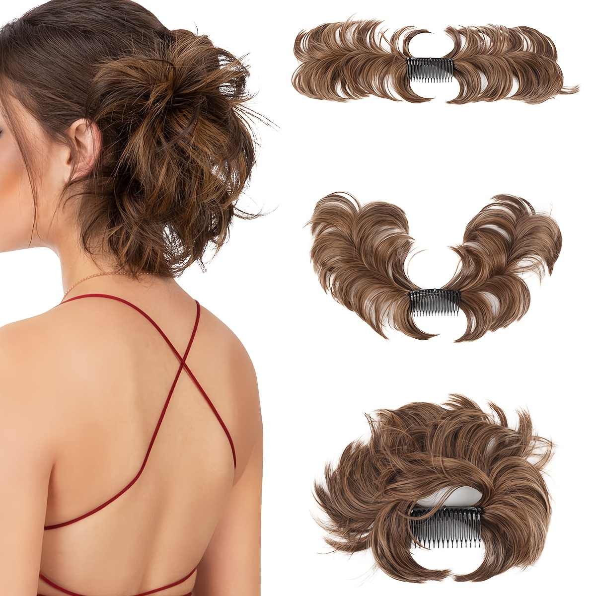 Messy Bun Hair Piece Side Comb Clip In Hair Bun Hairpiece Temu