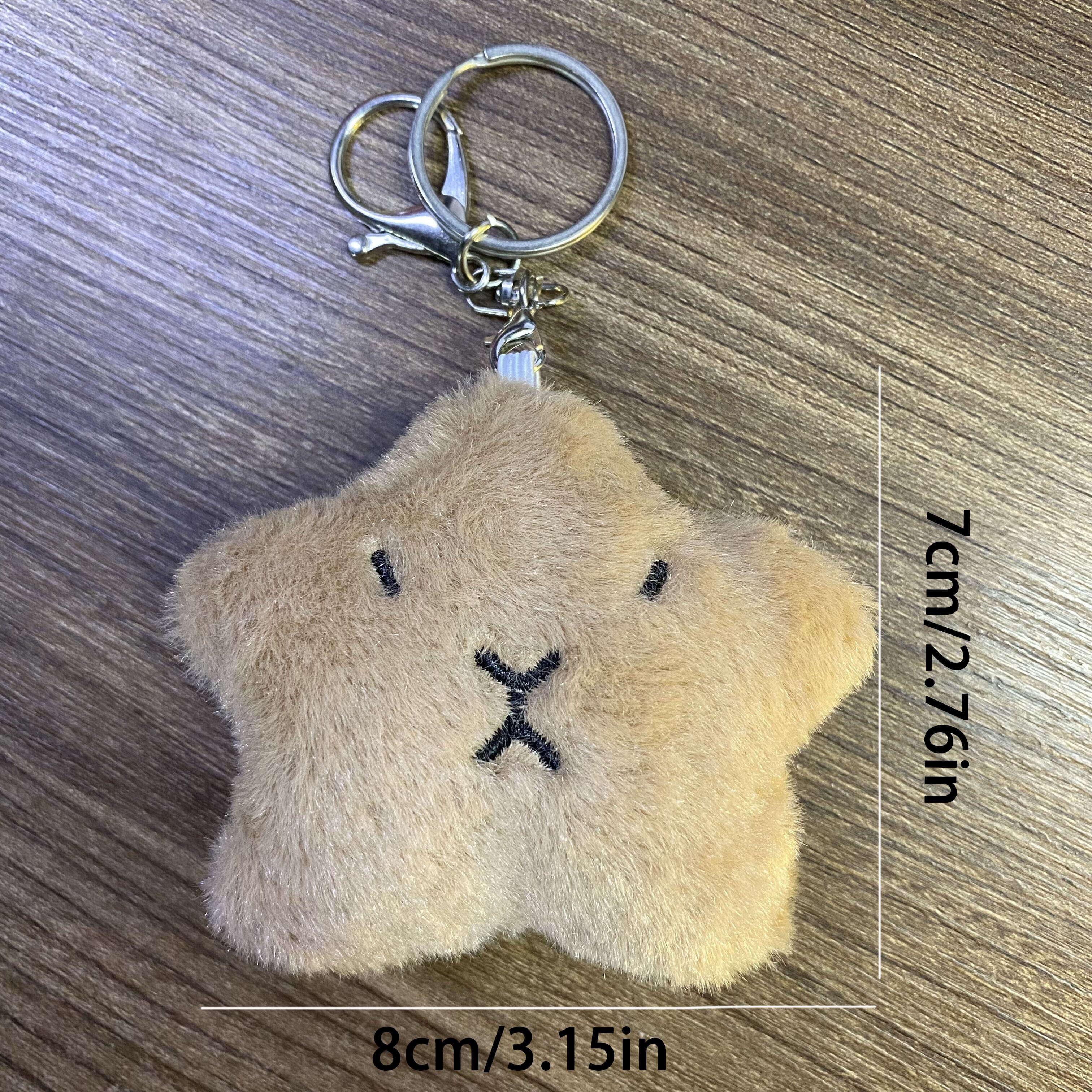 1pc Cute Star-Shaped Capybara Plush Key Chain, Squeaking Capybara Bag Pendant,Temu