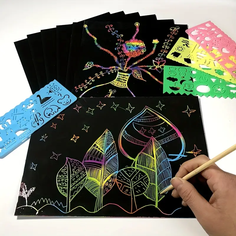 Papier à gratter coloré pour étudiants papier à dessin noir - Temu Belgium