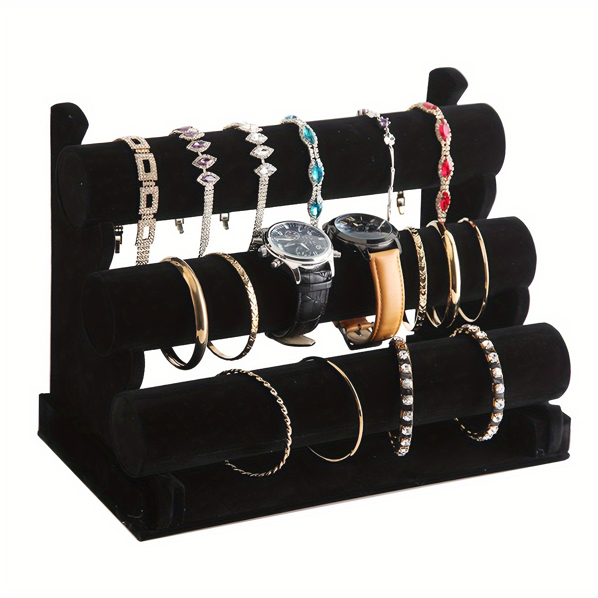 Desktop 3 layer Bracelet Rack Velvet Bracelet Storage - Temu