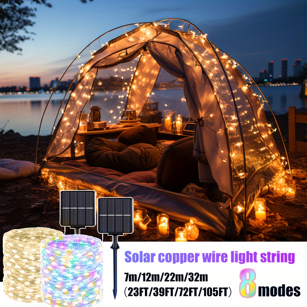 Guirlande lumineuse pour tente de camping, 17 couleurs, 7 modes
