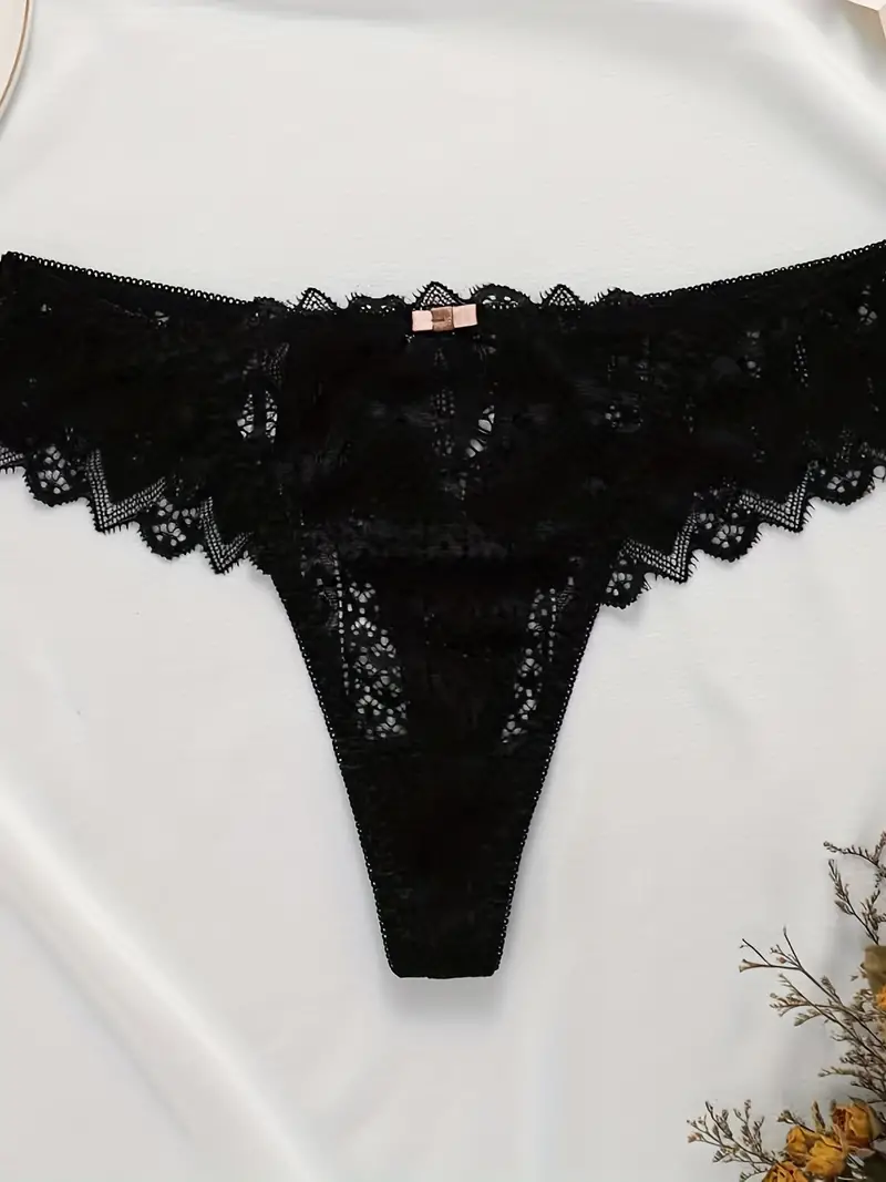 Women's Sexy Floral Lace Thongs Criss Cross Hollow Design - Temu