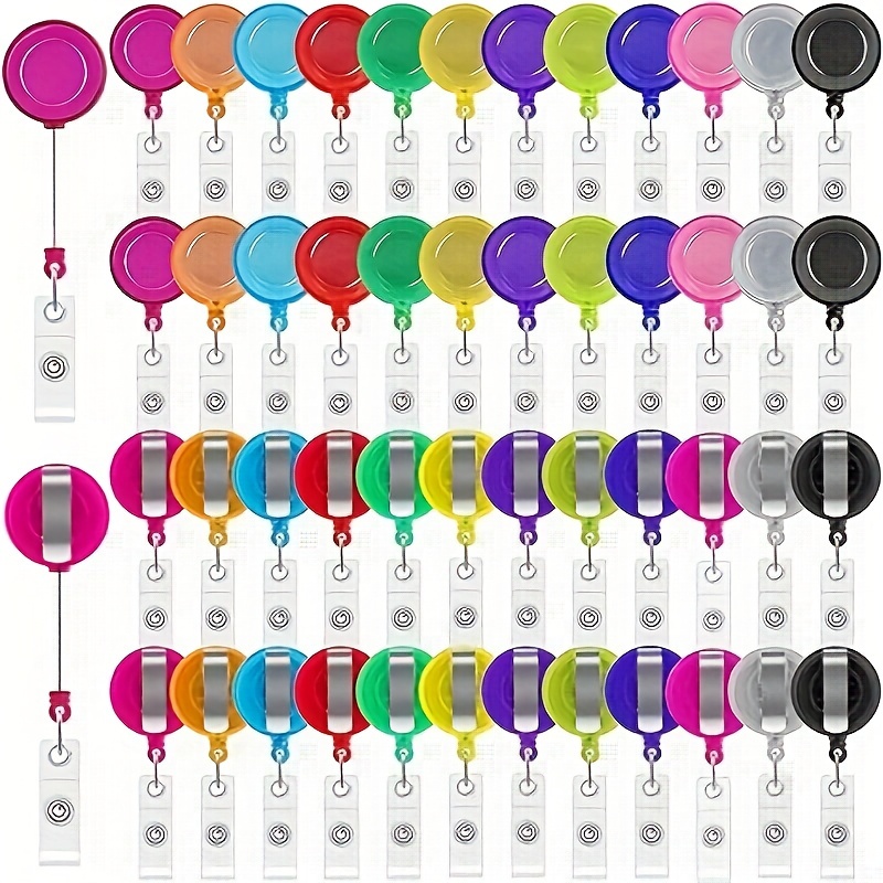 10 Pack Motivational Badge Reels Retractable Holders ID Badge Reel with  Clip for ID Card Holders Keychains Nurses Therapist Teacher Graduation Gifts
