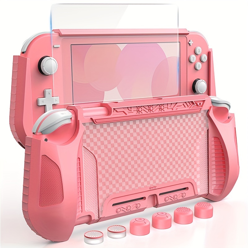 Pink Carrying Case Kit for Nintendo Switch Lite Console Cover Pouch Glass  Screen Protector Thumb Stick