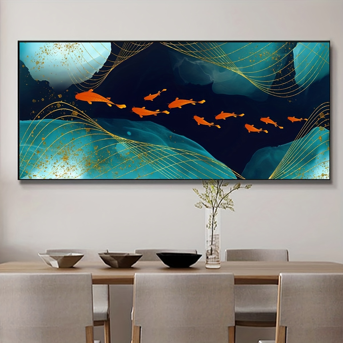 Unframed Canvas Poster Modern Art Big Fish In Sea Wall Art - Temu