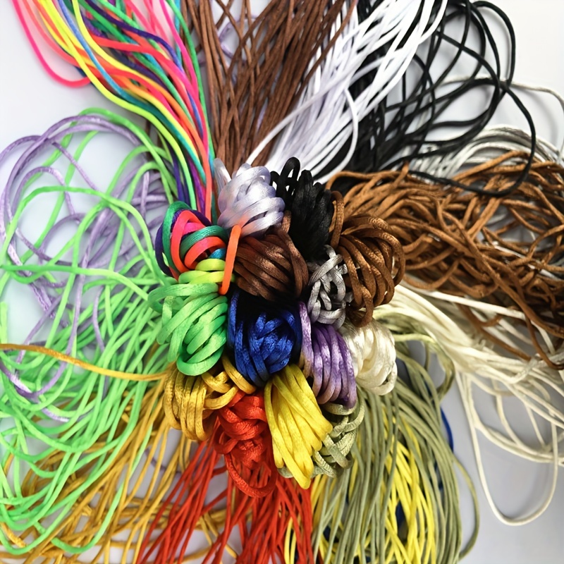  Mandala Crafts - Cordón de satén de nailon, hilo cola de ratón,  para nudos chinos, Kumihimo, cuentas, macramé, joyería, costura : Arte y  Manualidades