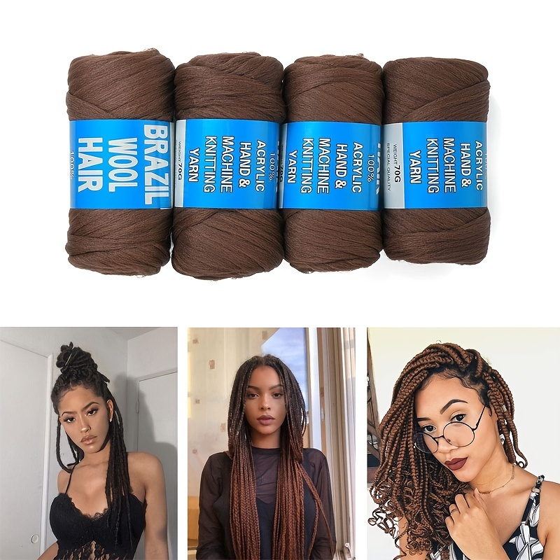 Brazilian Wool Hair Yarn For Braids African Faux Locs Braids - Temu