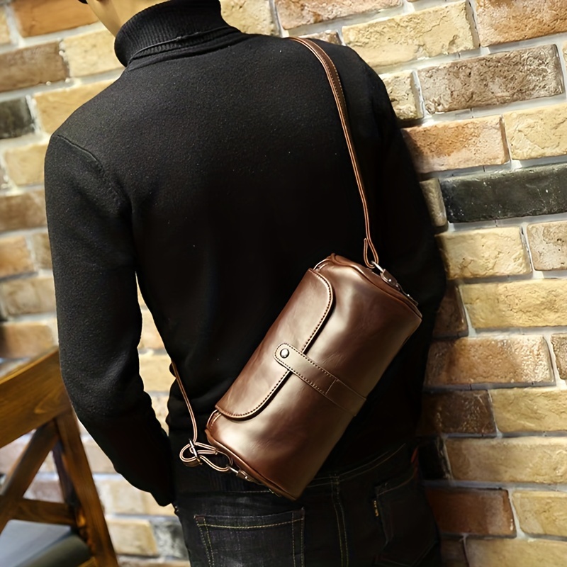Fashion Man Leather Casual Travel Bag Personalized Design Small PU Leather Backpack - Click Image to Close