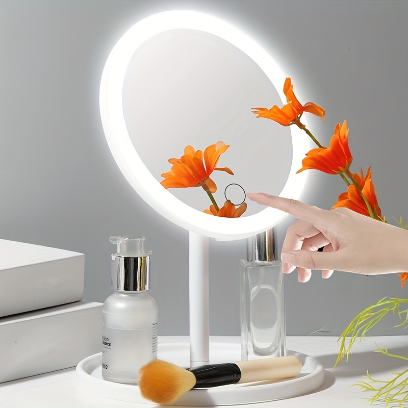 Makeup Mirror With Light Desktop Net Red Female Fill Light Small Mirror  Dormitory Desktop Portable Small Vanity Mirror
