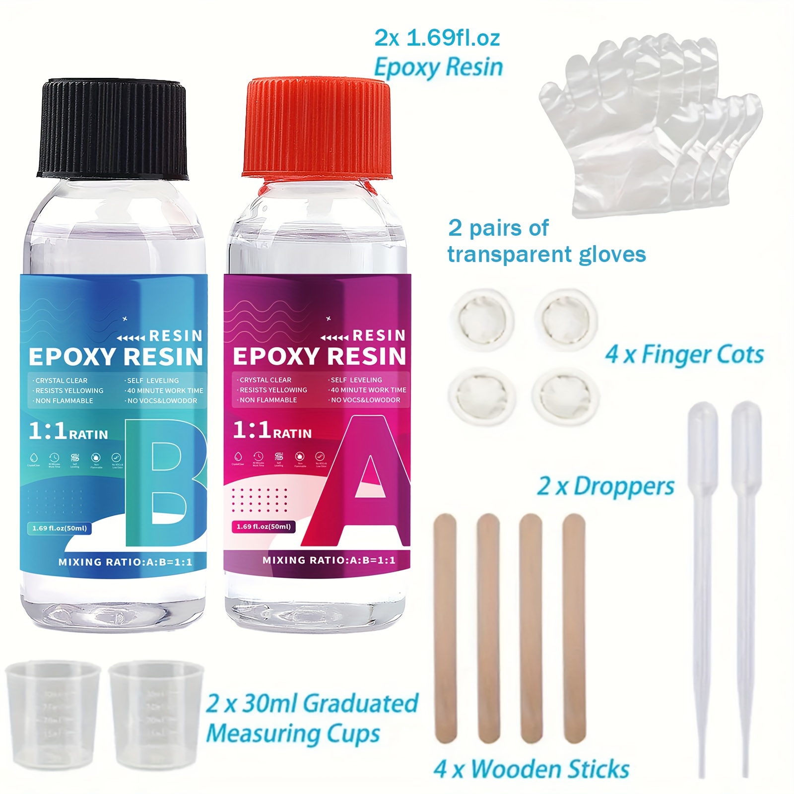 16oz Crystal Clear Epoxy Resin Kit Casting and Coating for River Table Tops, Art