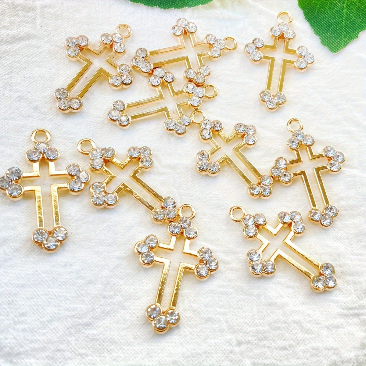 

5pcs Alloy Hollow Cross Pendant For Earrings Bracelet Jewelry Making Accessories