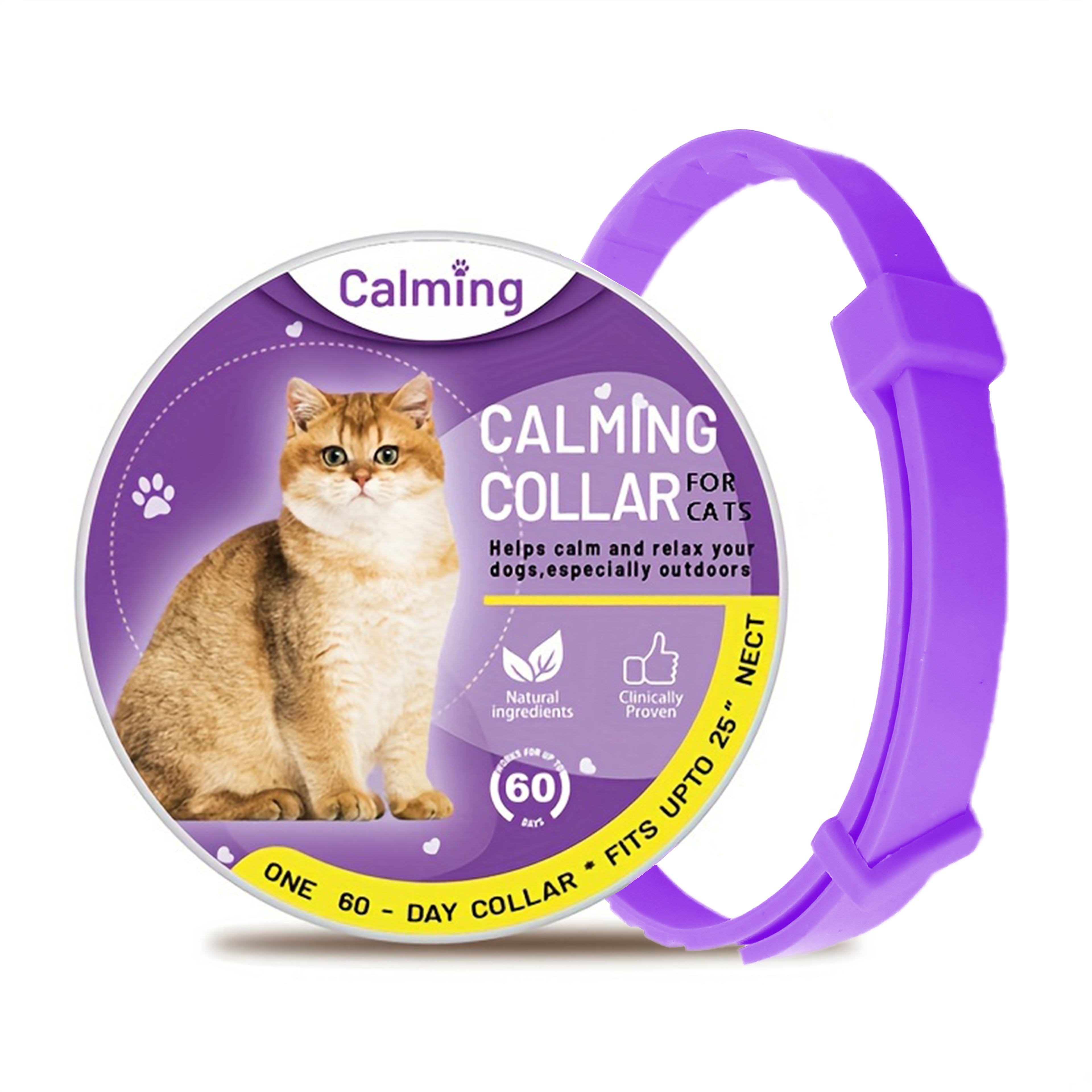 

Cat Calming Collar Adjustable Calming Collar For Cats, Natural And Safe Calming Collar, Waterproof Cat Calming Pheromone Collar