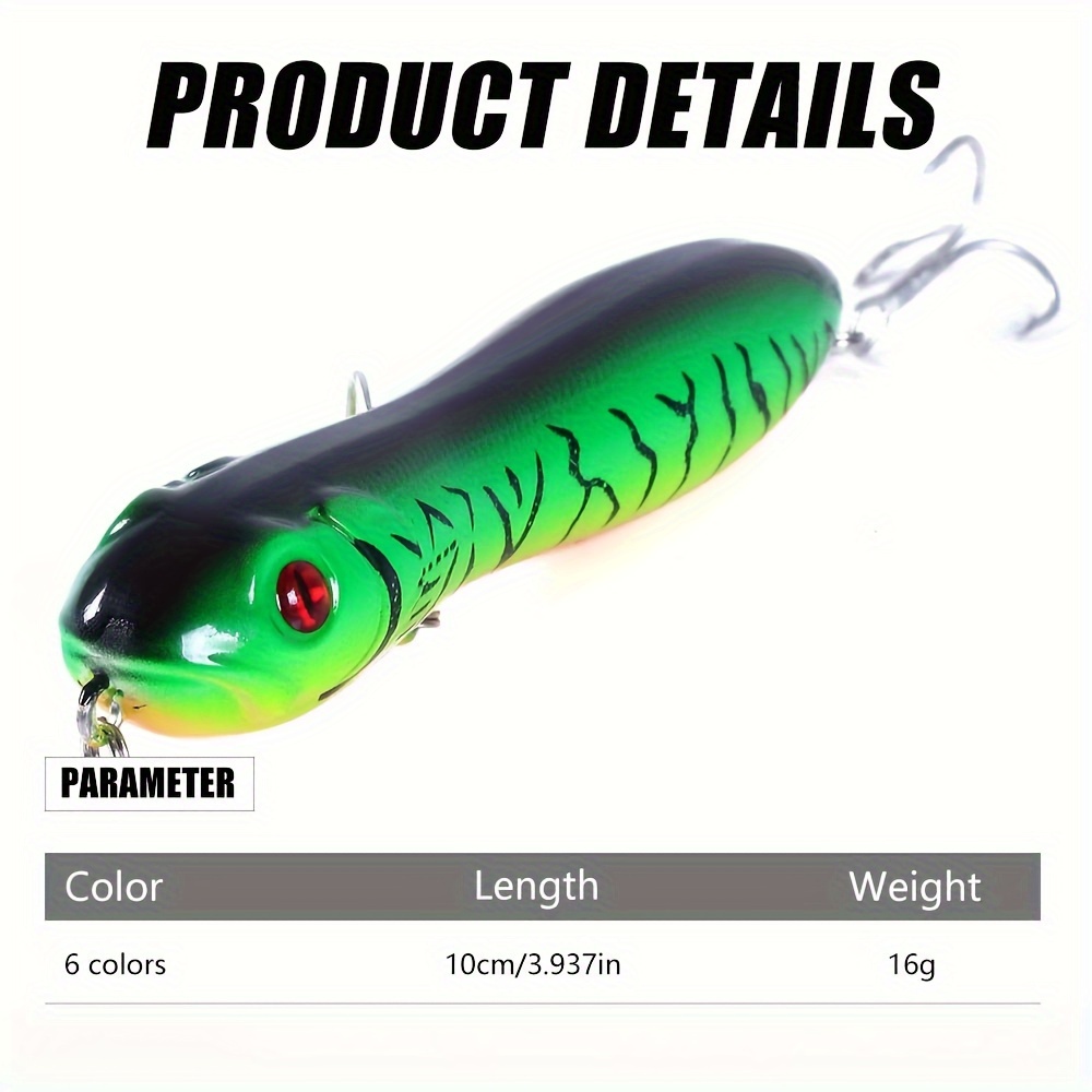 Snake Head Popper Pencil Fishing Lure Floating Wobbler Hard - Temu