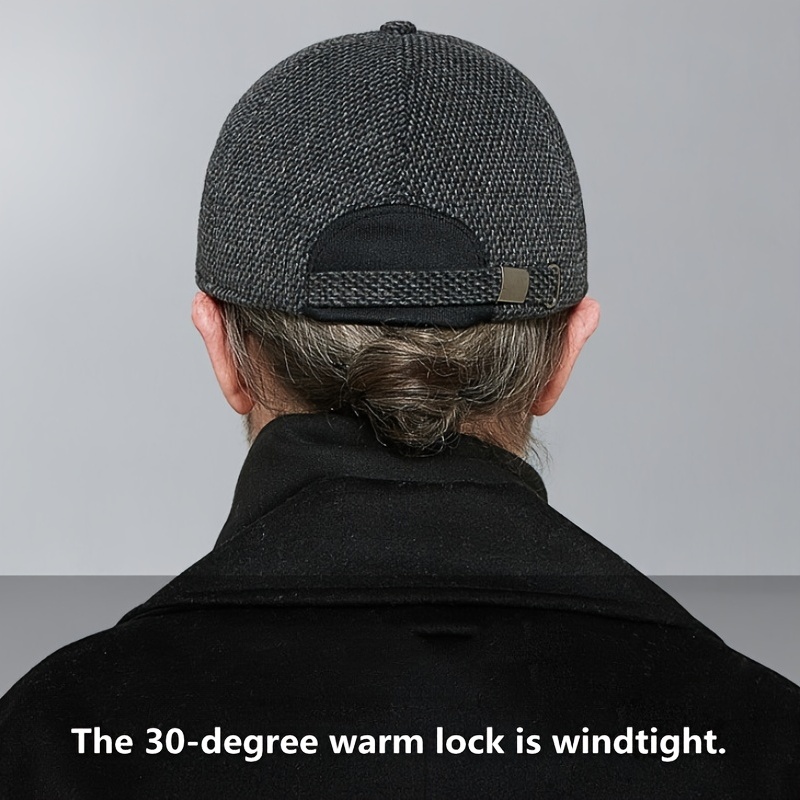 Men's Winter Ear Protection Baseball Cap - Windproof Thick Warm Cap