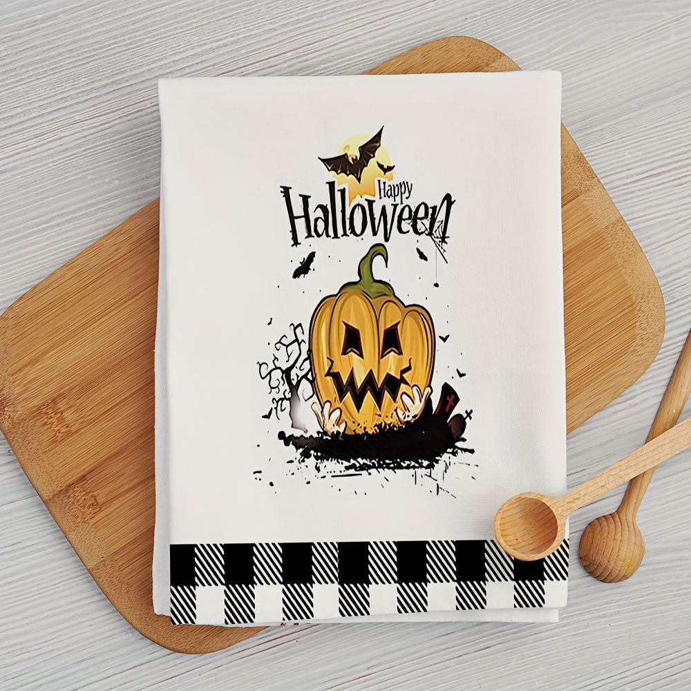 Halloween Kitchen Towel Set, Trick or Treat Towel, Jack O Lantern