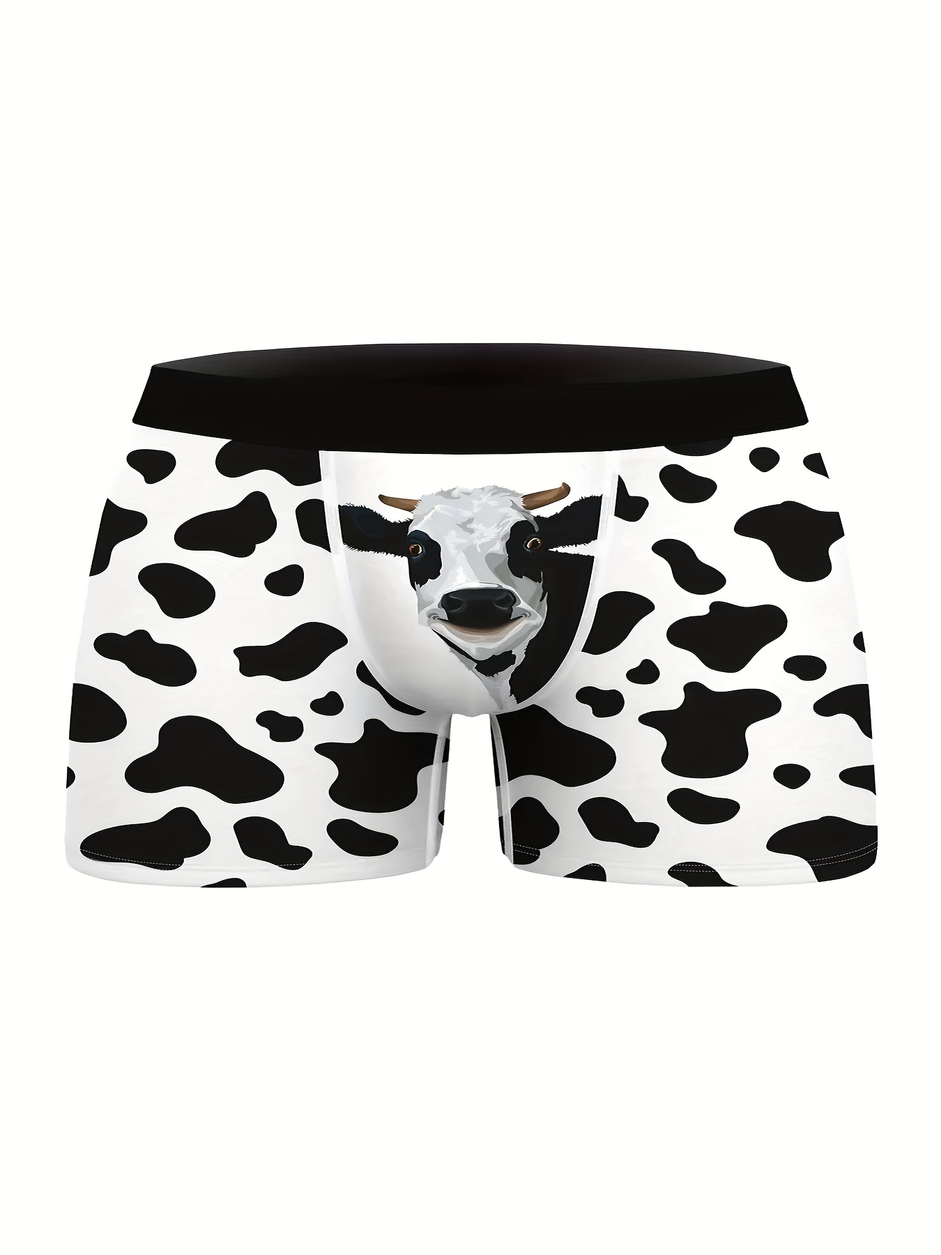 Men's Plus Size Cow Digital Print Fashion Novelty Boxers - Temu