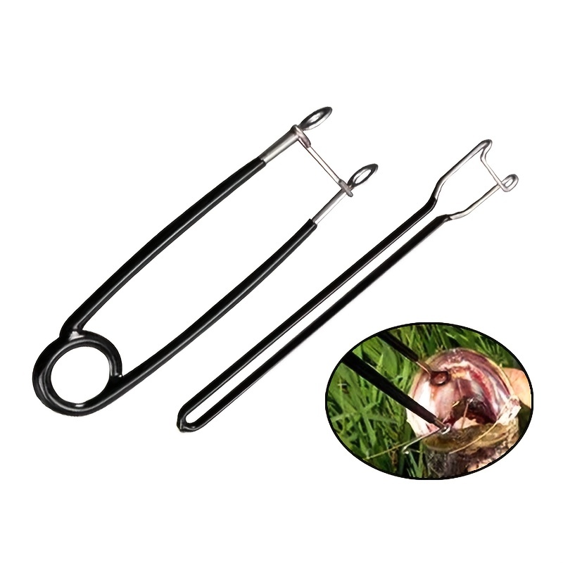 2pcs Stainless Steel Fish Mouth Spreader Piler Opener Fish Hook Remover  Extractor Kit Fishing Tackle Tools