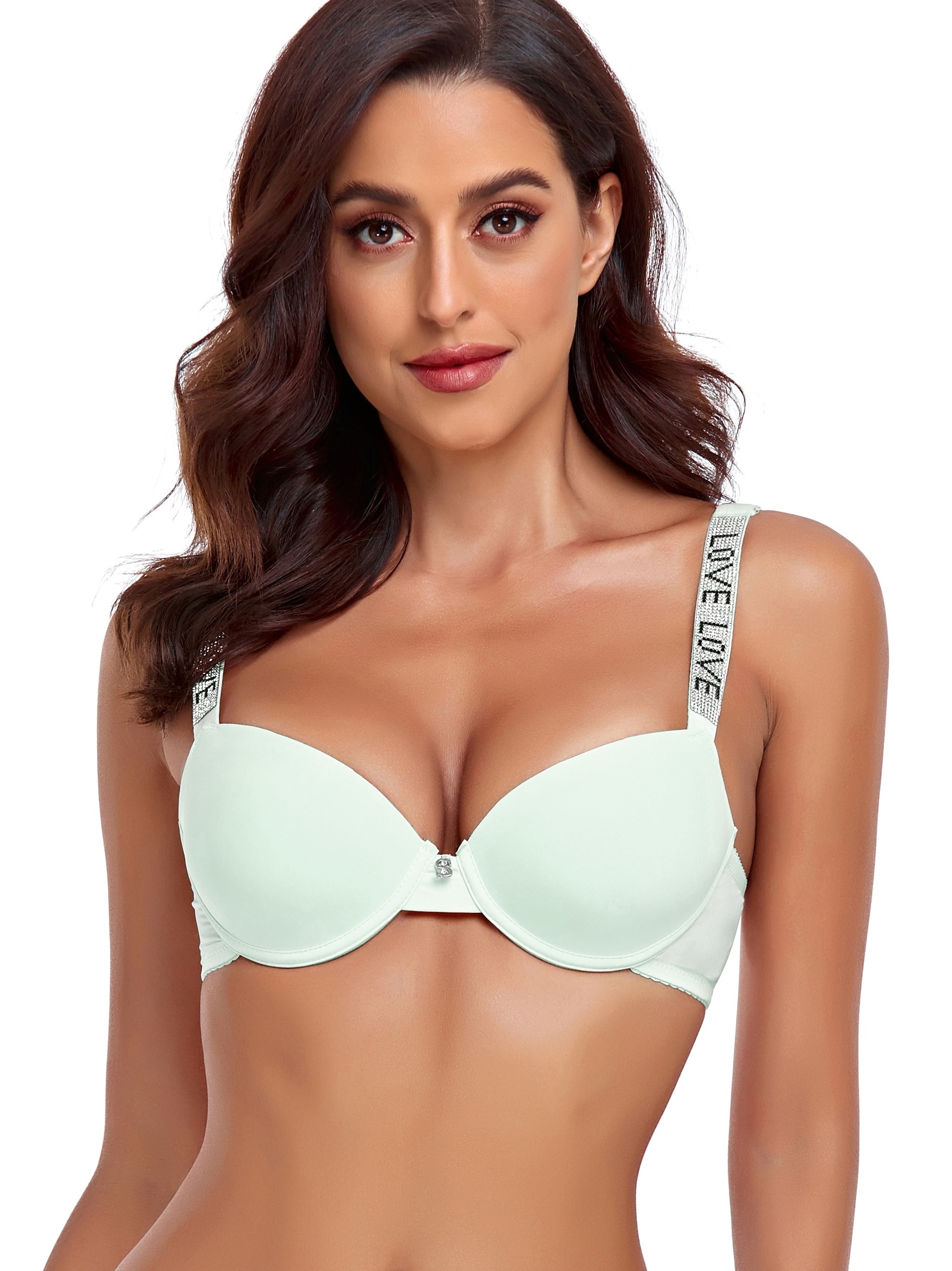 Seductive Solid Strappy Bra Hollow Push Bra Women's Sexy - Temu