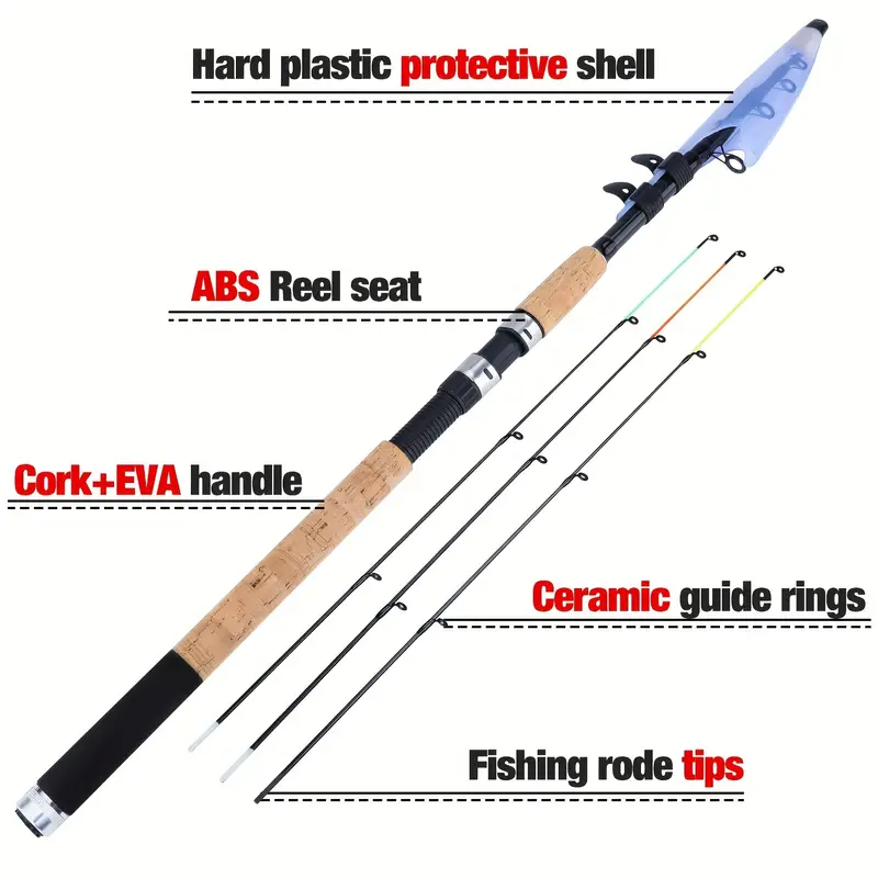 Sougayilang Telescopic Fishing Rod Portable Travel Fishing - Temu