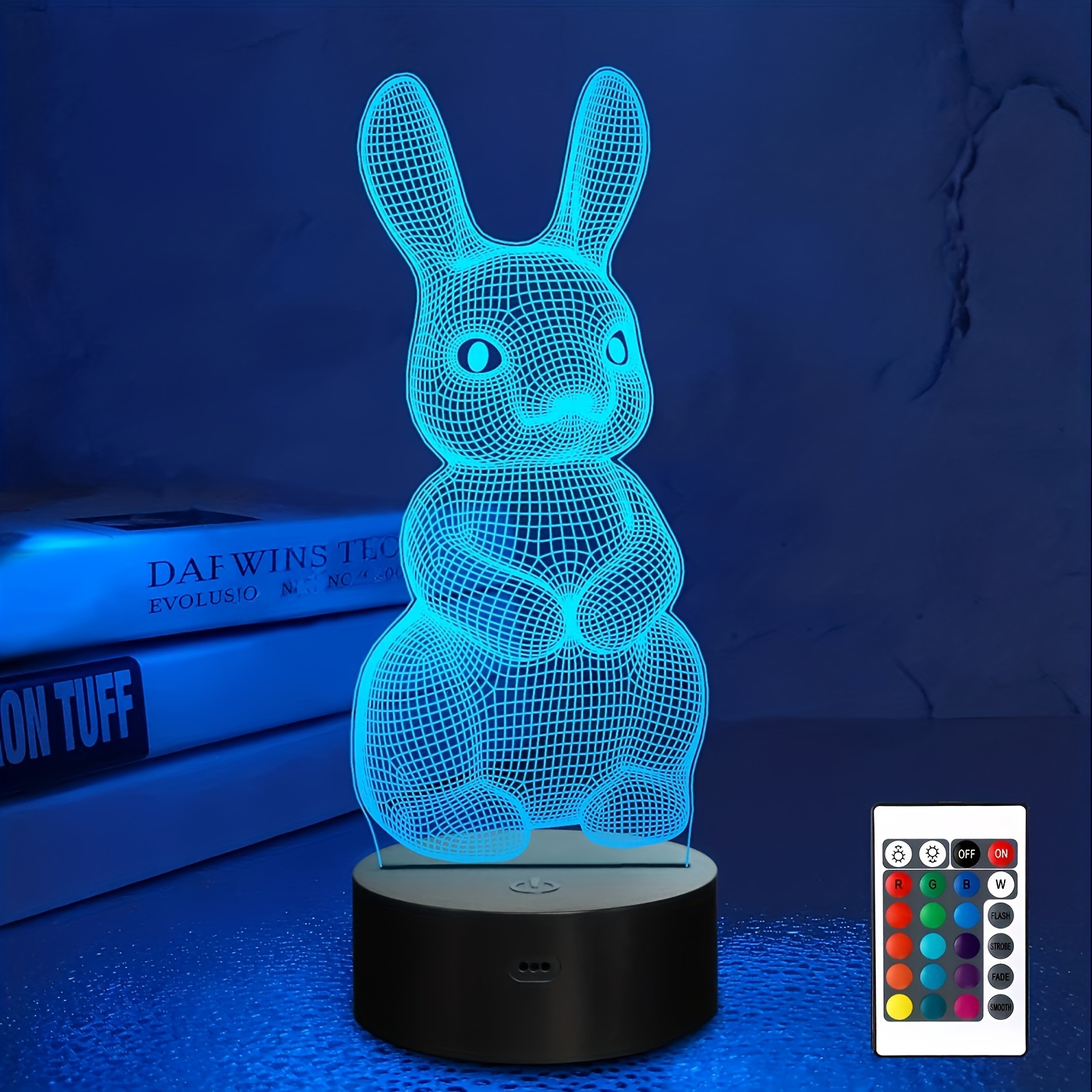 Mubarek - Lámpara de noche para niños, 16 colores + control remoto