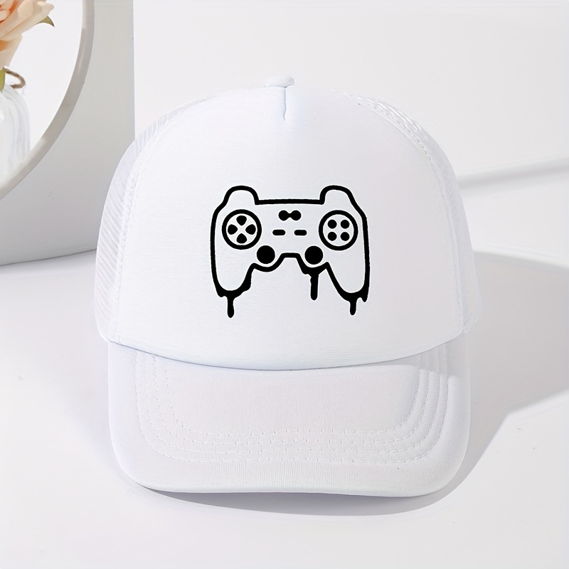 Cartoon Game Console Print Trucker Hat Mesh Baseball Cap