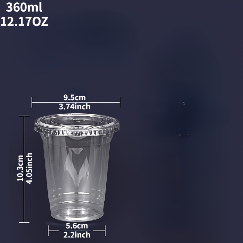 Crystal Clear Plastic Cups With Flat Lids Frosted Coffee Or - Temu