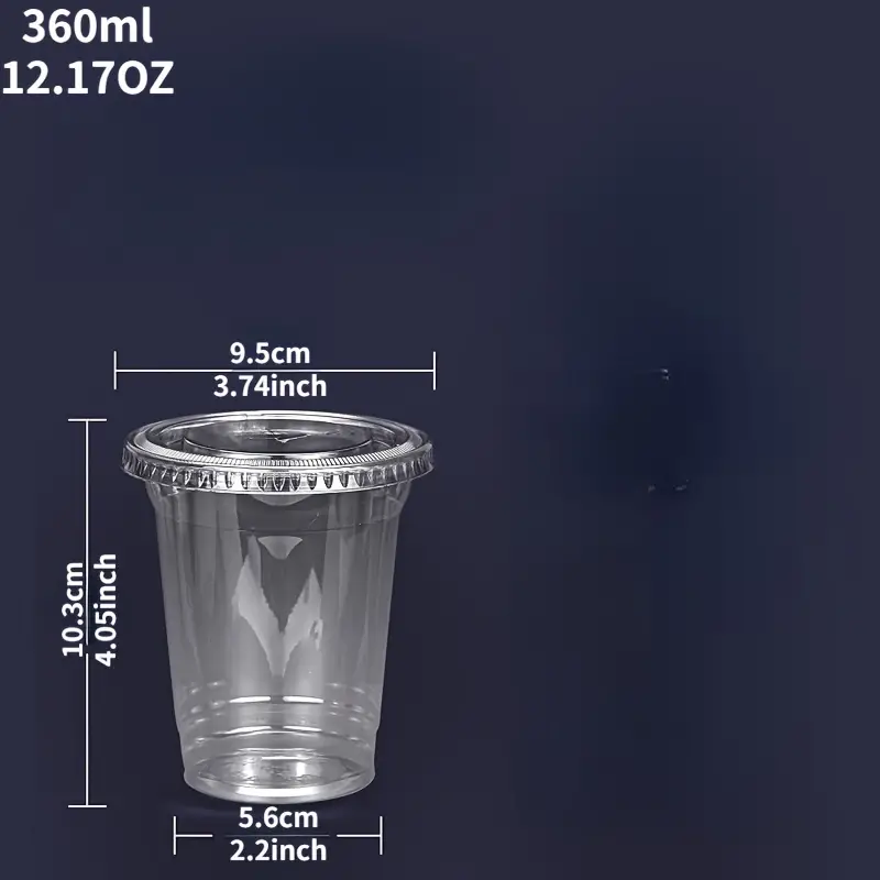 Clear Plastic Cups With Flat Lids Disposable Iced Coffee - Temu