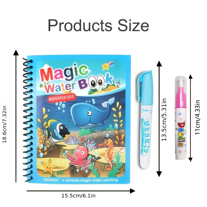 Montessori Toys Reusable Coloring Book Magic Water Drawing Book for kids