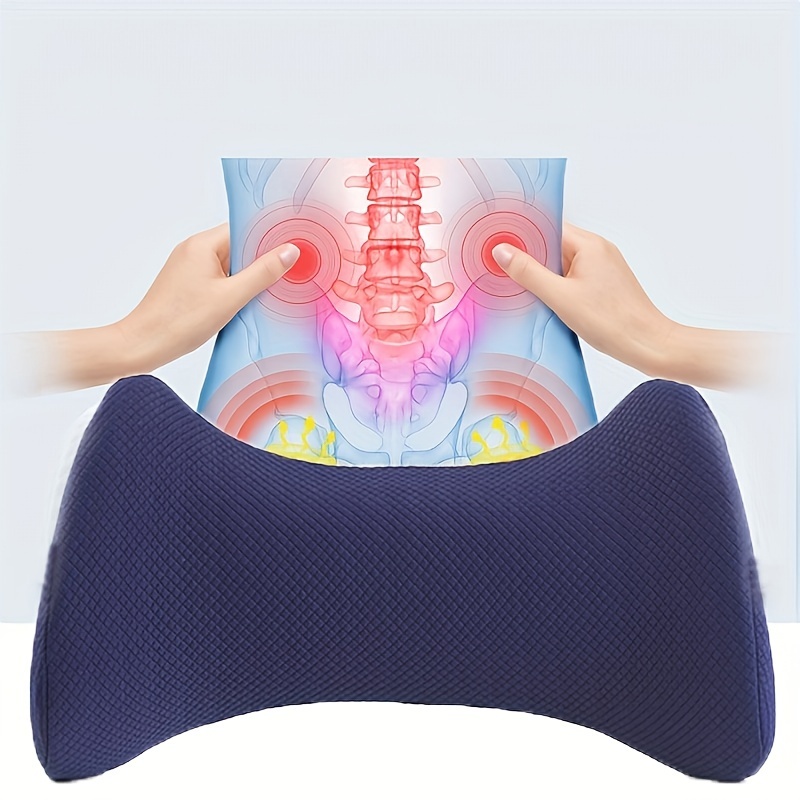 1pc Lumbar Support Pillow, Memory Foam Waist Pillow Wedge Lumbar Roll  Cushion For Spine Sciatic Lower Back Pain, Herniated Disc Muscle Strain  Improvin