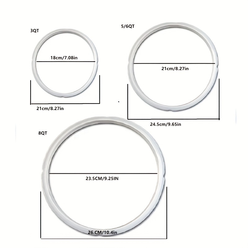Instant Pot Sealing Ring 5 & 6-Qt, Inner Pot Seal Ring, Electric Pressure  Cooker Accessories, Non-Toxic, BPA-Free, Replacement Parts, Clear