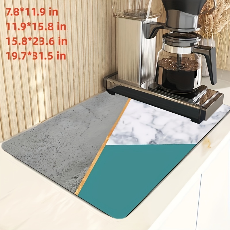 Long-lasting Coffee Maker Mat Dish Dryer Mat Absorbent Coffee Maker Mat  Non-slip Dish Drying