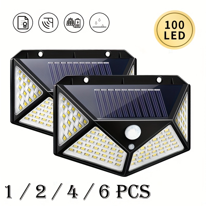 2/6pcs Luces Solares Led Exteriores Luces Solares - Temu