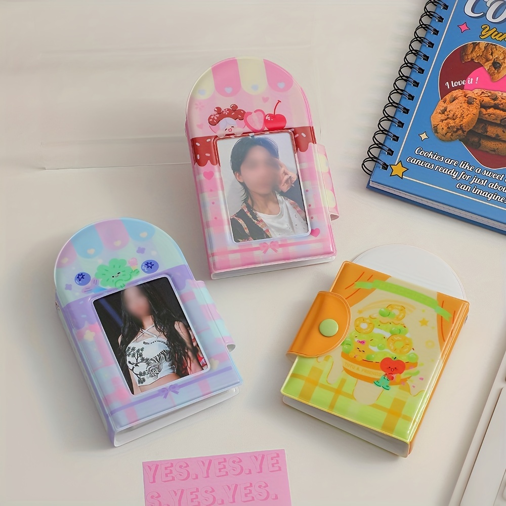 3 Inch Kawaii Kpop Photocard Binder Cute Mini Idol Photo Album Photocard  Holder Aesthetic Card Binder, Photocard Sleeves 40 Pockets (Pink)