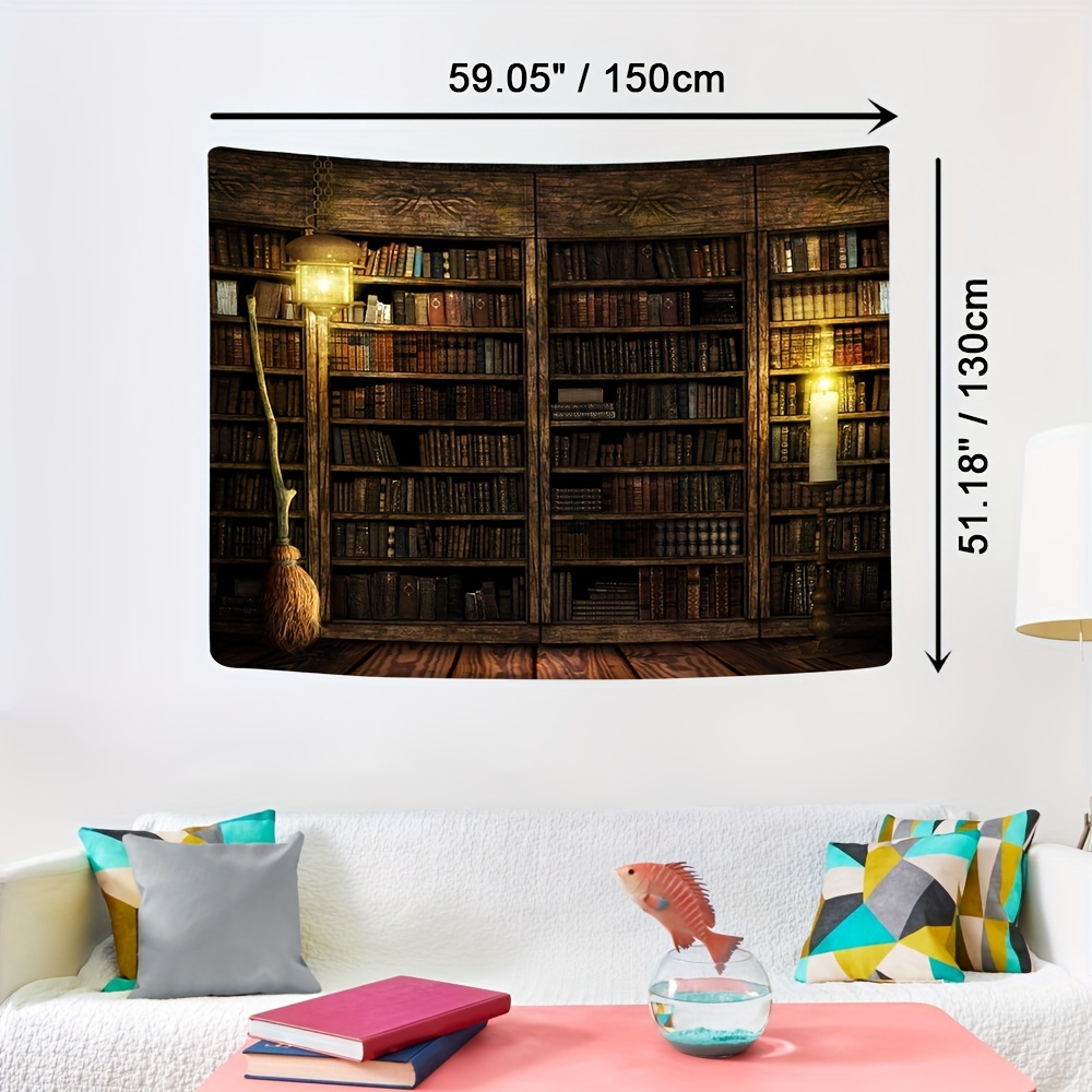 Lamp Stand Retro Bookshelf Tapestry Wall Hanging Minimalist - Temu