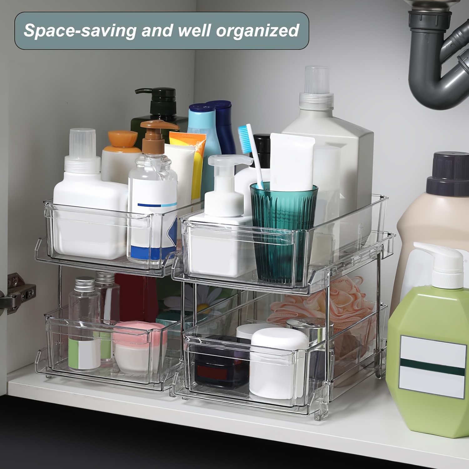 Hold N' Storage Under Sink Organizers and Storage - 2 Tier slide out C