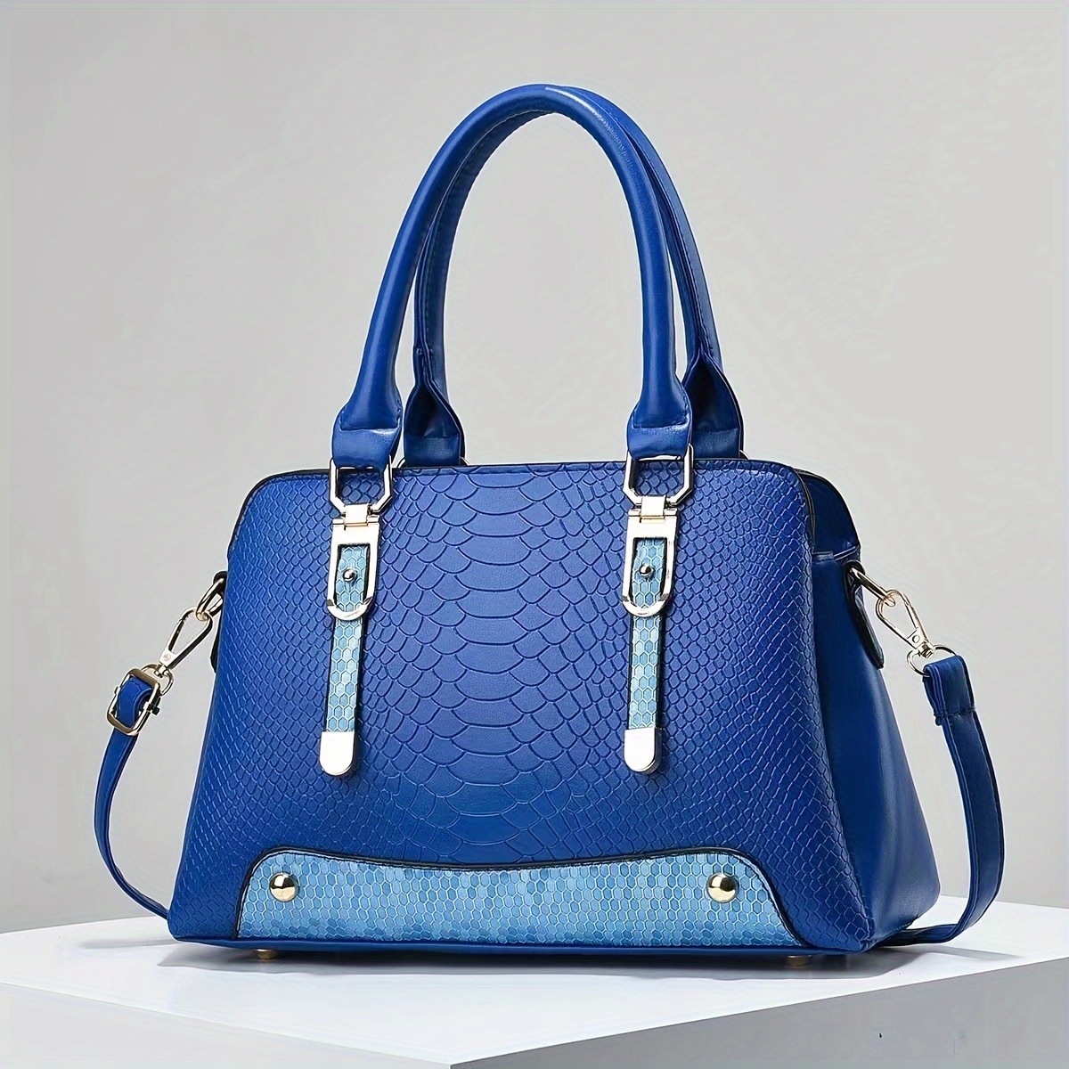 Crocodile Pattern Handbag Elegant Top Handle Satchel Purse - Temu Canada