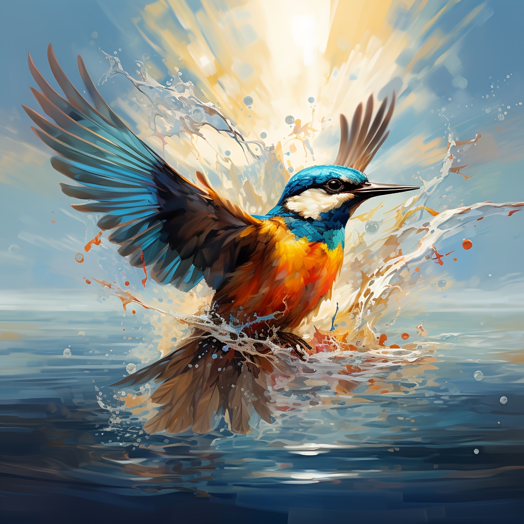 

1pc Large Size 40x40cm/15.7x15.7inch Without Frame Diy 5d Diamond Art Painting Bird Flying In Water, Full Rhinestone Painting, Diamond Art Embroidery Kits, Handmade Home Room Office Wall Decor