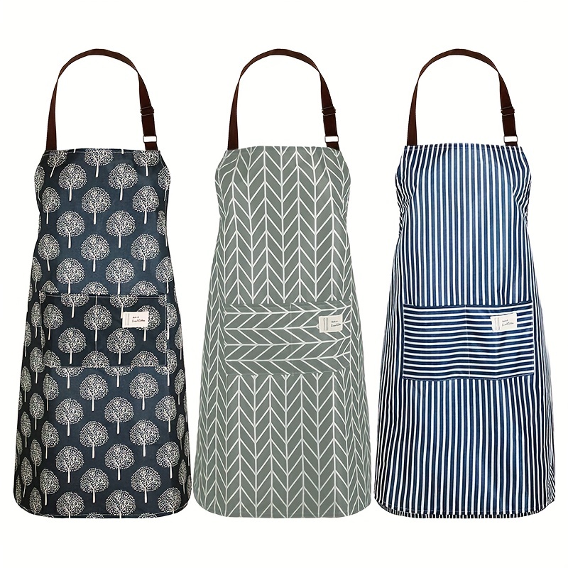 Adjustable Unisex Polyester Apron Solid Chef Waiter BBQ Apron with Pocket