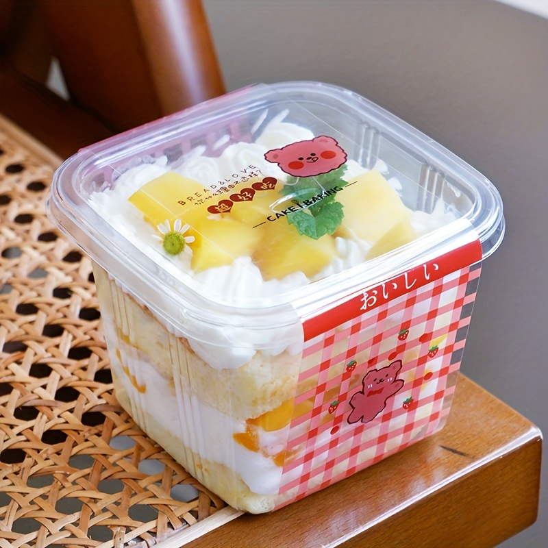 10pcs disposable lunch box cake box food storage containers puff