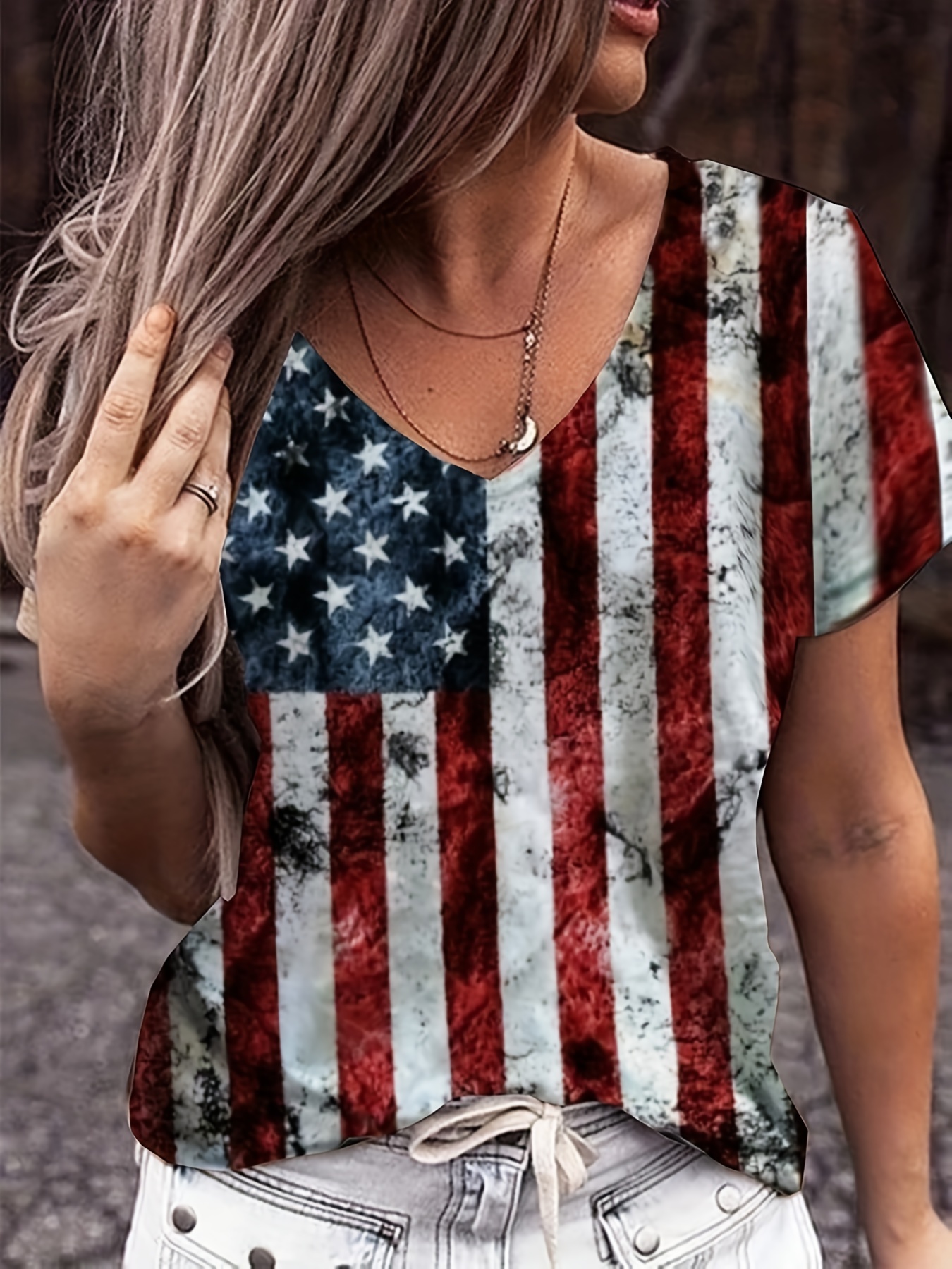 Women American Flag Shirt - Temu