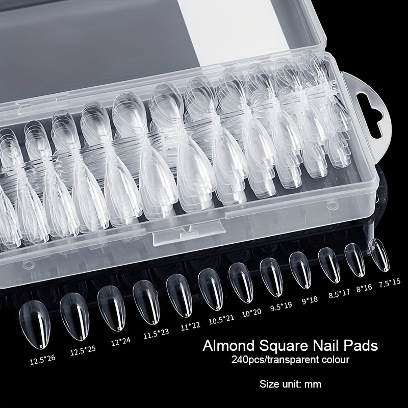 Soft Gel Nail Tips Clear Acrylic Nail Tips Medium Almond Shaped False Nail Tips
