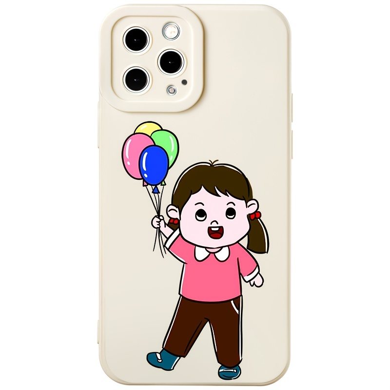 White Phone Case With Ballon Girl Pattern For Iphone14 14plus